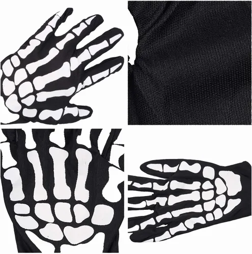 Miniatura 2 de Accesorios de Halloween, guantes de esqueleto de dedo completo