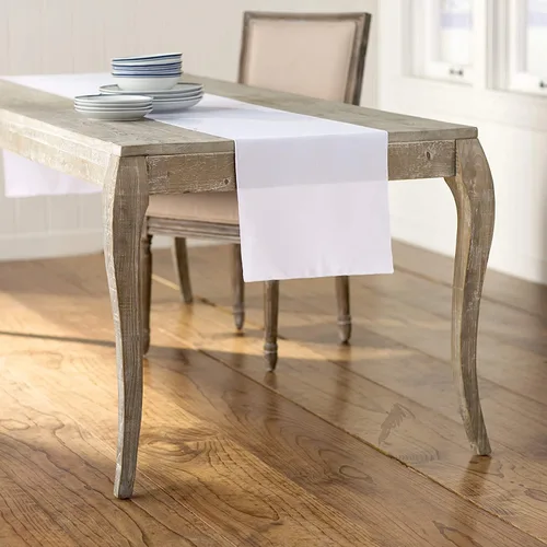 LA Linen™ mantel de popelina de poliéster de 14 por 108 pulgadas Blanco P
