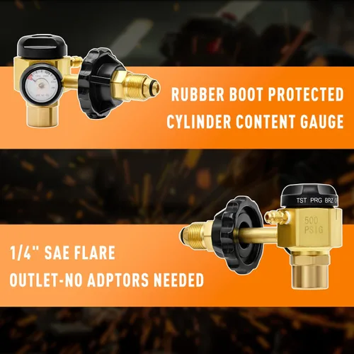 Miniatura 5 de CAMPFIRE Regulador de purga del nitrógeno VN-500 con la presión de la prueba de 500 psi, apoya el modo de la soldadura fuerte, de la purga