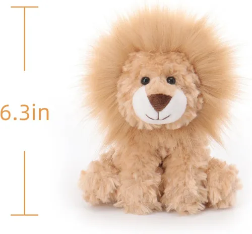 Miniatura 5 de Apricot Lamb León de peluche amarillo de cordero para niños, animales de peluche suaves y lindos para bebé niña y niño, 6.3 pulgadas