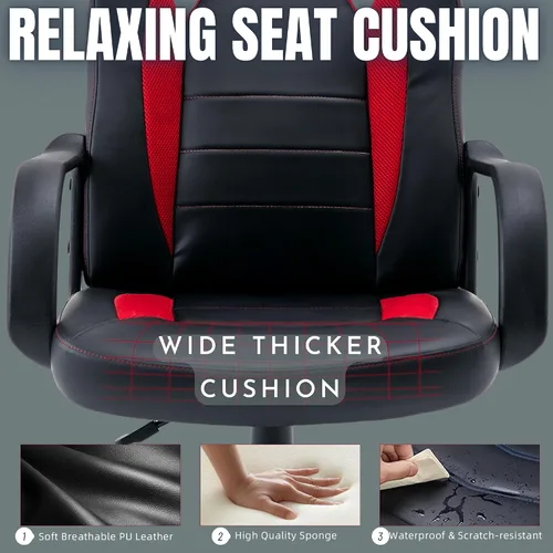 Miniatura 4 de Silla de Videojuegos para Computadora Gaming Racing Ergonómica para Adolescentes Adultos Niños Jugadores Oficina en Casa Ejecutiva Escritorio
