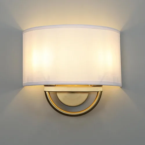 Yosoan Lámpara de pared de latón envejecido, color blanco, estilo bohemio, para escalera, 2 luces, doble cableado para interiores, lámpara vintage