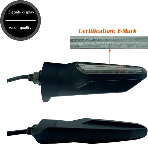 Miniatura 5 de Luz de señal de giro LED E-MARK Vehículo Inspección 2 unids set moto universal alto brillo DC12V