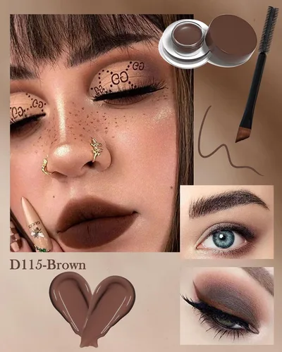 Miniatura 2 de Delineador de ojos de gel mate resistente al agua, color marrón de larga duración, delineador de ojos en gel para cejas, pigmentos de alta