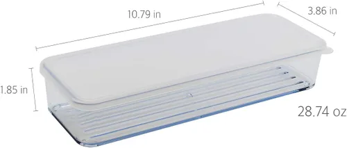 Miniatura 2 de Silicook Caja Plana de Plástico Transparente para Organización de Cocina, Refrigerador y Congelador, Contenedor de Almacenamiento de Alimentos