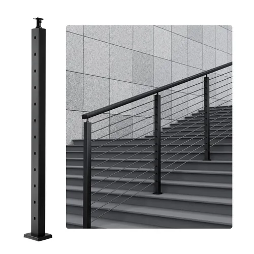 Miniatura 13 de VEVOR Poste de Barandilla de Cable para Escalera y Cubierta 36 x 0.98 x 1.97 pulgadas Poste de Pasamanos de Cable de Acero Inoxidable con Acabado