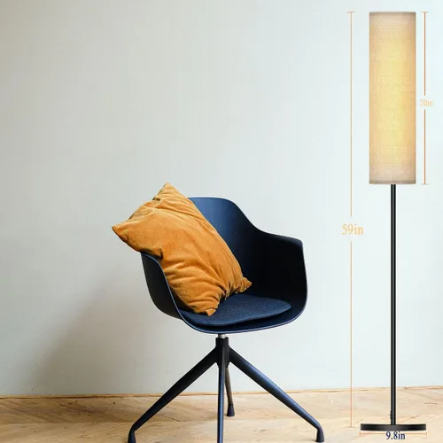 Miniatura 6 de Lámpara de pie para sala de estar, lámpara de pie LED ajustable con control remoto, lámpara de pie moderna alta con pantalla beige, luz LED suave