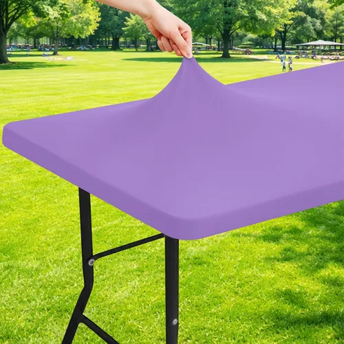 Miniatura 20 de Moosfor Mantel rectangular de elastano de 4 pies, manteles elásticos ajustables para pícnic, funda elástica y lavable para mesa de patio para Azul