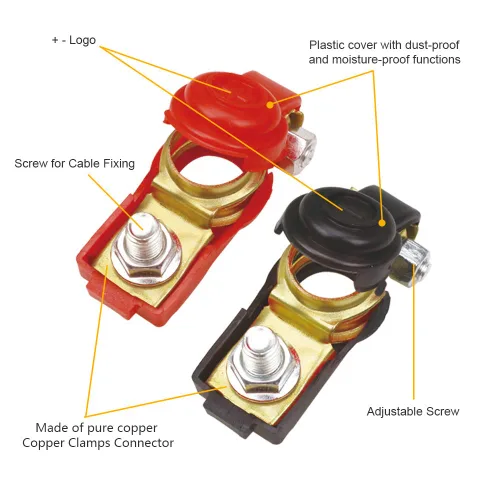 Miniatura 4 de TKDMR 2 pares de abrazaderas-conectores de terminales de cable de batería de automóvil - Terminal de batería con cubierta de plástico, buen