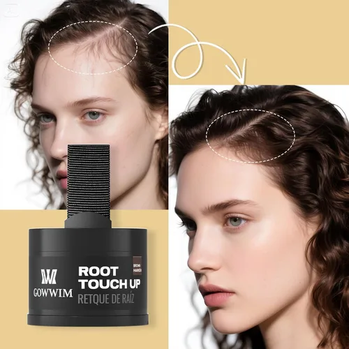 Miniatura 4 de gowwim Polvo de línea capilar (marrón oscuro) Tinte de raíz de cabello, color instantáneo, cubierta de sombra de cabello gris, retoque de cabello