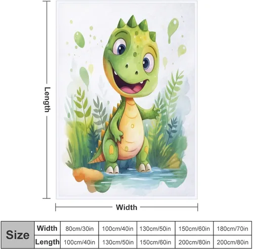 Miniatura 2 de Manta de forro polar de acuarela de selva, manta acogedora de franela de dinosaurio para niños, manta de dinosaurio de 30 x 40 pulgadas para sofá