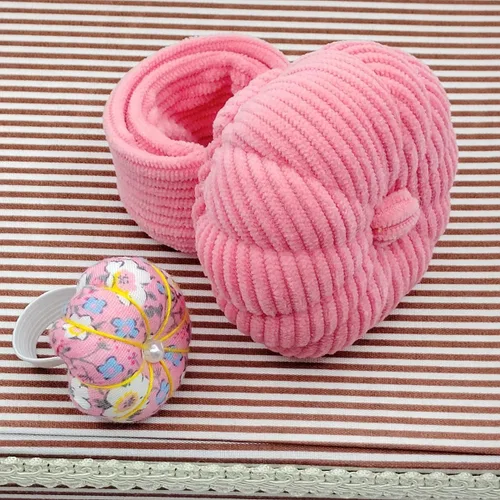 Miniatura 7 de Alfiletero elástico en forma de calabaza con anillo para la muñeca, almohadón para agujas de costura y manualidades DIY con 1 banda elástica