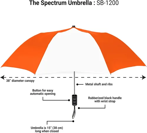 Miniatura 9 de STROMBERGBRAND UMBRELLAS The Spectrum Popular Style - Paraguas de viaje compacto de 42 pulgadas para lluvia, viento y sol, resistente y ligero