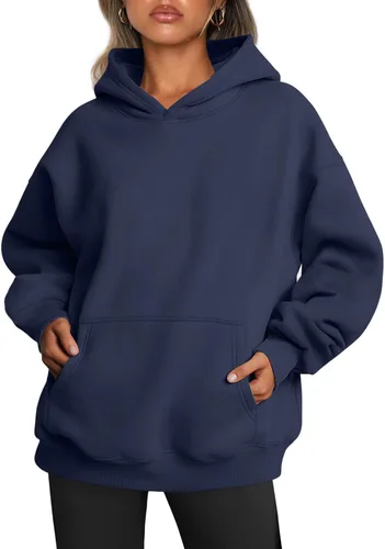 Miniatura 19 de Trendy Queen - Sudaderas extragrandes con capucha para mujer, suéteres de manga larga, sin botones, de vellón, de otoño, ropa de invierno