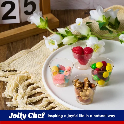 Miniatura 5 de JOLLY CHEF Paquete de 500 vasos de chupito de 1 onza con purpurina dorada, vasos desechables con purpurina para boda, día de Acción de Gracias