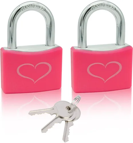 Miniatura 10 de Paquete de 2 candados con 3 llaves, cerradura de casillero con cuerpo de bloqueo de aluminio de 1-9/16 pulgadas (1.575 in) de ancho, candado