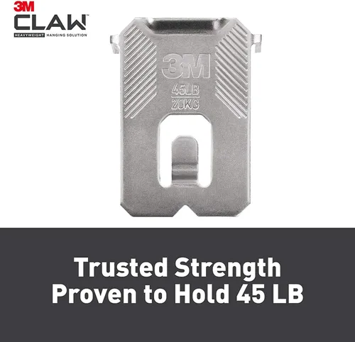 3M Claw - Colgadores para cuadros de yeso con capacidad para 45 libras / 20.4 Kg. y tiras colgantes de póster Command, color blanco, 64 tiras.