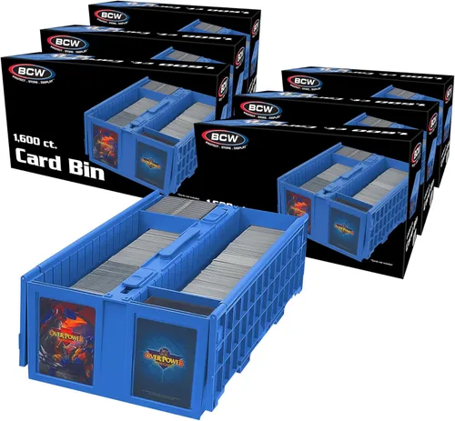 Miniatura 9 de BCW Contenedor de tarjetas coleccionables (individual, azul) Capacidad para hasta 1600 tarjetas Caja de almacenamiento de plástico para Pokémon