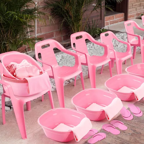 Miniatura 7 de Thiccywoov 54 piezas de suministros de fiesta de spa para niñas, regalos de fiesta de spa, 6 lavabos, 6 bolsas de mano, 6 toallas de mano, 6