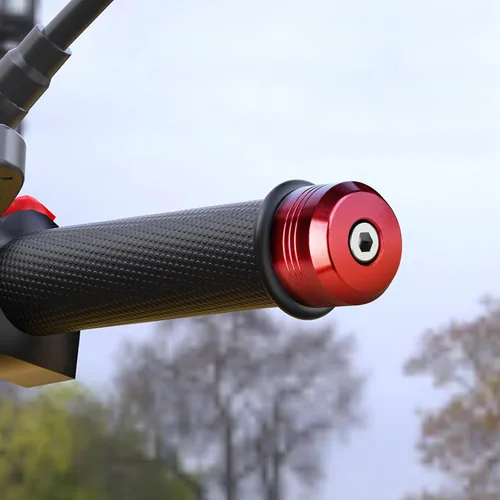 Miniatura 9 de 2 extremos para manillar de motocicleta, tapas deslizantes de barra de mango de 0.866 in, tapones de peso, tapones de aluminio para extremo de Rojo