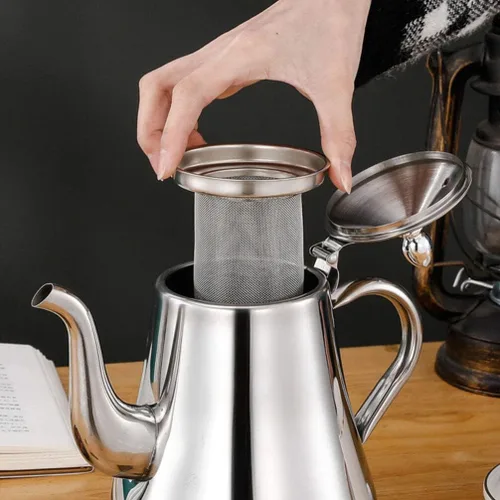 Miniatura 5 de Kichvoe Malla de filtro de tetera de acero inoxidable para té suelto