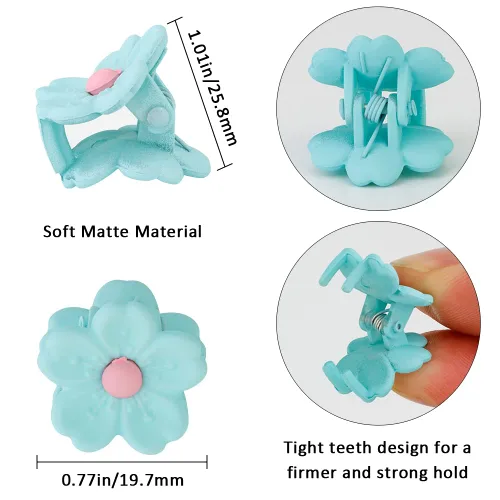 Miniatura 3 de Ahoney 10 pinzas pequeñas para el cabello, lindas pinzas de 0.77 pulgadas con margaritas de flores para mujeres y niñas, coloridos pasadores