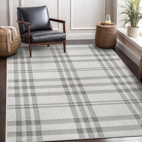 Miniatura 44 de CAMILSON Easy Alfombra de yute, 2 x 3 pulgadas, interiores y exteriores, fibra gris oscuro, para sala de estar, patio y cocina, diseño tejido