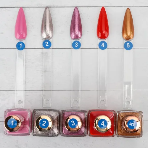 Miniatura 5 de 200 unidades de muestras de uñas transparentes con anillo y calcomanías de números, muestras de uñas de plástico para exhibición de color de esmalte