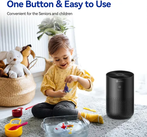 Miniatura 4 de Aucleia Purificadores de aire para dormitorio y hogar con filtro HEPA verdadero H13, limpiador de aire silencioso de 20 dB para mascotas, olor a