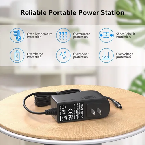 Miniatura 6 de VHBW Cargador para aspiradora inalámbrica INSE compatible con Inse N5S N5 N6 N6S V70 N6-1 N6-2 AC, cable de alimentación para Wowgo S108, adaptador