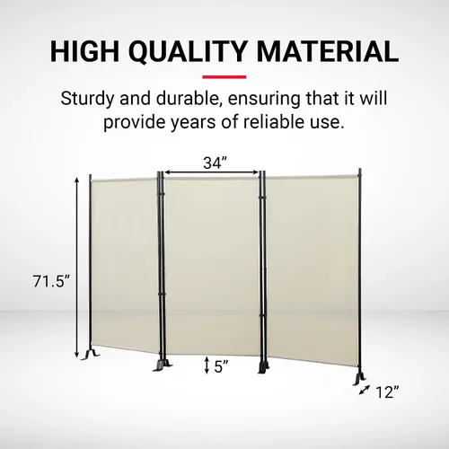 Miniatura 3 de Productos Proman FS17067 Galaxy - Divisor de habitación para interior/exterior (3 paneles), 102” de ancho x 16” de profundidad x 71” de alto Beige