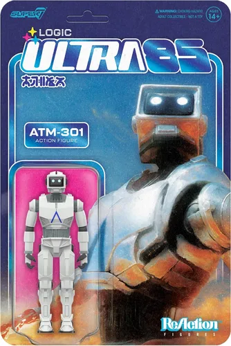Miniatura 6 de Super7 Reaction Figure Logic ATM-301 (Azul) - Figura de acción Logic de 3.75" - Coleccionables clásicos de ciencia ficción y hip hop y juguetes retro