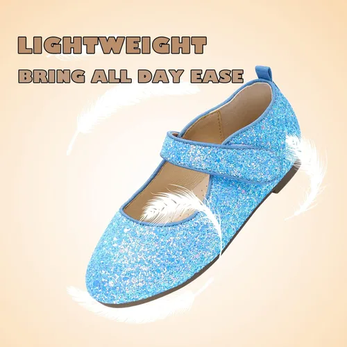 Miniatura 4 de ADAMUMU Zapatos de vestir para niñas, zapatos brillantes para niñas, zapatos de vestir para uniforme escolar de princesa Mary Jane, zapatos