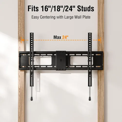 Miniatura 4 de ELIVED - Soporte de pared para televisores inclinable para la mayoría de televisores de 37" a 85" hasta 59.9 kg, soporte de montaje de TV de perfil
