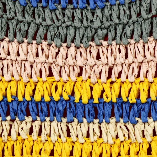 Miniatura 4 de Bolso de mano tejido colorido hecho a mano de bambú para mujer