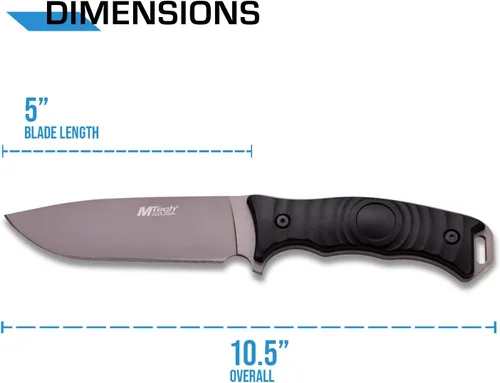 Miniatura 2 de MTech USA mt-20 – 70 C Fixed Blade cuchillo, gris titanio, mango negro, 10 pulgadas