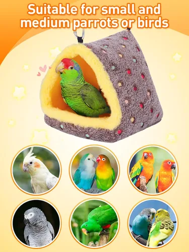 Miniatura 6 de Nido de Pájaros Cálido de Invierno Mediano para Jaula - Cómoda Cama para Pájaros con Tabla de Soporte, Hamaca Colgante Refugio Escondite Cabaña