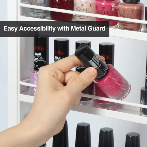 Miniatura 4 de J JACKCUBE DESIGN MK528C - Organizador de esmalte de uñas de madera blanca con estantes de 6 niveles, 100 botellas de montaje en pared, soporte