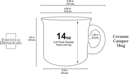 Miniatura 4 de Taza de café de cerámica de 14 onzas (juego de 4), color azul con acabado moteado, taza duradera de pared gruesa estilo campamento para exteriores