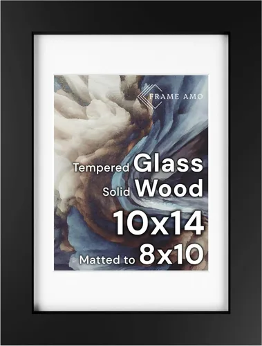 Miniatura 128 de Frame Amo Marco de póster de madera maciza de 13 x 19 pulgadas, color natural, tapete blanco para imagen de 11 x 17 pulgadas, parte frontal