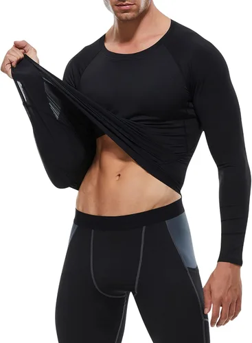 Miniatura 4 de Camisetas deportivas de manga larga de compresión para hombre (paquete de 3)