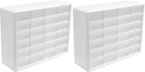 Miniatura 31 de Repisa para almacenamiento de piezas, de plástico, con 26 cajones Akro-Mils 10126REDBLK20, de 20 pulgadas x 10-1/4 pulgadas x 6-3/8 pulgadas, rojo