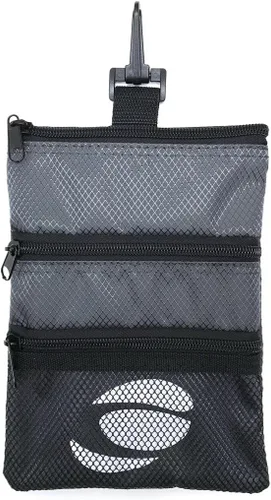 Miniatura 6 de Orlimar Bolsa de accesorios de golf desmontable, 3 bolsillos con cremallera para objetos de valor y accesorios de golf, se engancha a tu bolsa