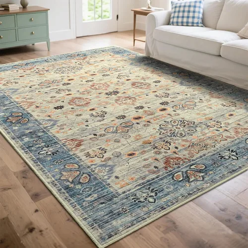 Miniatura 11 de Przemy Alfombra de Pasillo para Dormitorio, 2x6 pies Alfombra Lavable Antideslizante, Pequeña Alfombra Floral para Entrada, Pasillo, Cama de Niñas
