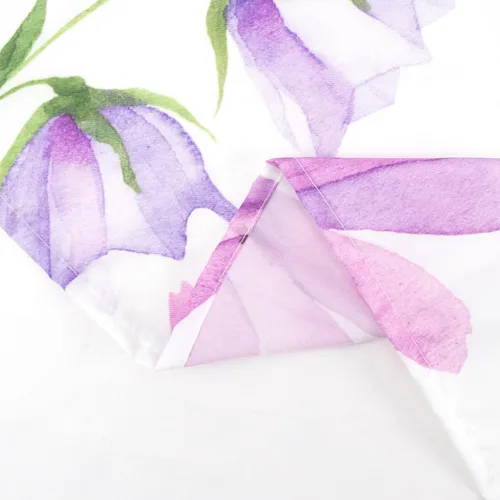 Miniatura 9 de Cortina de ducha de flores silvestres amarillas, moradas, florales y verde salvia con hojas de eucalipto sobre blanco, juego de cortina de ducha