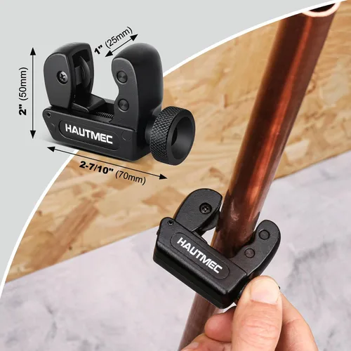 Miniatura 6 de HAUTMEC Herramienta de corte de tubo de cobre 1/8" a 1-1/8" OD (3-30mm), Mini herramienta de corte de tubo de cobre para PVC, cobre, aluminio y tubo