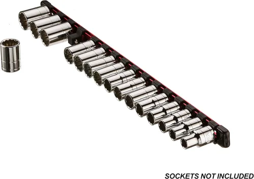 Miniatura 6 de ARES 70204 - Organizador de enchufes de aluminio de 3 piezas, rieles de enchufe de 1/4 pulgadas, 3/8 pulgadas y 1/2 pulgadas con capacidad para 48