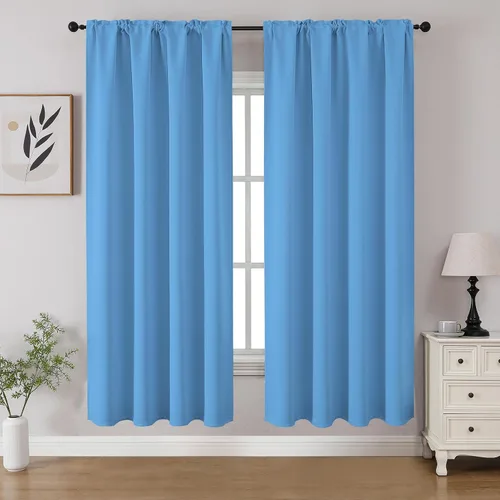 Miniatura 48 de CUCRAF - Cortinas opacas beige de 45 pulgadas, juego de 2 paneles con bolsillo para barra, cortinas para oscurecer dormitorios y sala de estar