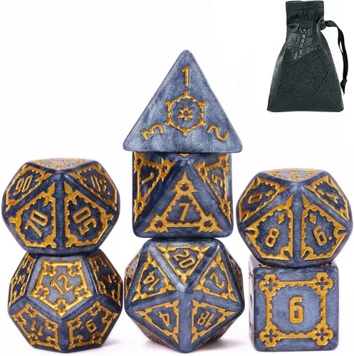 Miniatura 17 de Cusdie - Juego de 7 dados DND gigantes de 25 mm que brillan en la oscuridad, juego de dados poliédricos luminosos, dados D&D con bolsa de dados