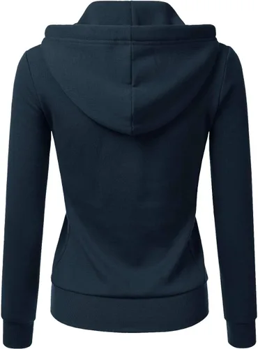 Miniatura 4 de DOUBLJU - Chaqueta ligera y delgada con capucha y cierre de cremallera para mujer, disponible en talla extragrande